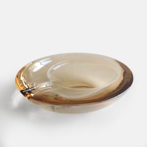 TSUKUDA&CO. / GLASS ASHTRAY(Large/Amber) | グラスアッシュトレー/灰皿/お香立て/パロサントホルダー/佃企画/アンバー | 117361｜blw