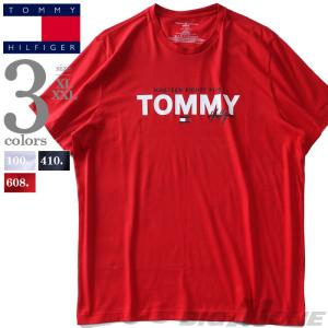 大きいサイズ メンズ TOMMY HILFIGER トミーヒルフィガー ロゴ プリント 半袖 Tシャツ USA直輸入 09t3954｜bmo