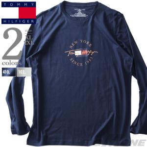 大きいサイズ メンズ TOMMY HILFIGER トミーヒルフィガー ロゴプリント 長袖 Tシャツ USA直輸入 09t4329｜bmo