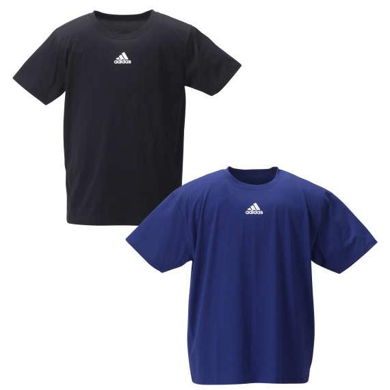 大きいサイズ メンズ adidas 2P クルーネック 半袖 Tシャツ イェールネイビー × ブラッ...