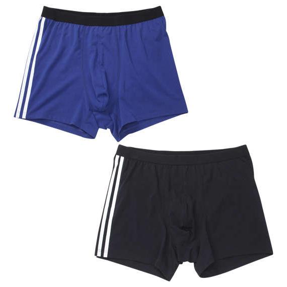 大きいサイズ メンズ adidas 2P ボクサーパンツ イェールネイビー × ブラック 1249-...