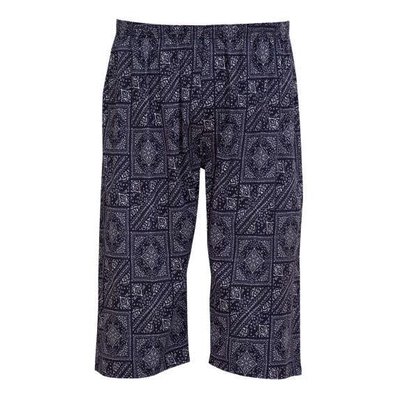 大きいサイズ メンズ シャレテコ 楊柳 ステテコ ネイビーバンダナ柄 1249-5210-2 3L ...