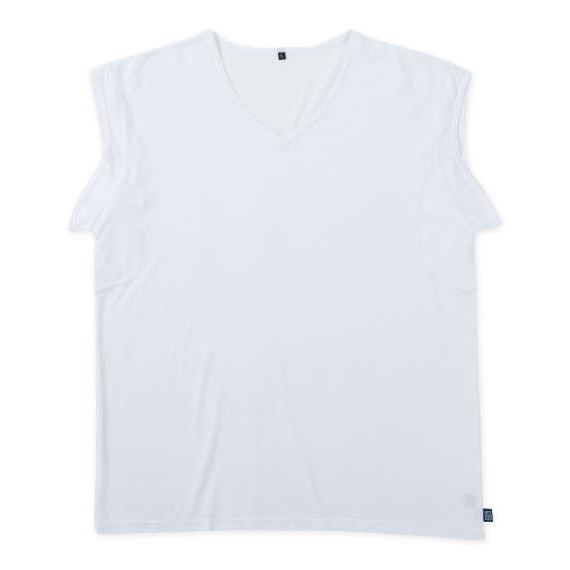 大きいサイズ メンズ EDWIN デニスラ Vネック スリーブレス ホワイト 1249-5252-1...