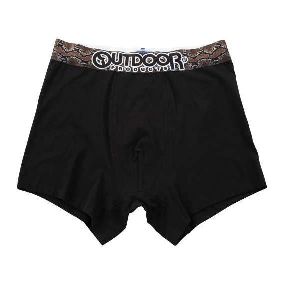 大きいサイズ メンズ OUTDOOR PRODUCTS 綿ベア天転写ゴムブラック ボクサーパンツ ブ...
