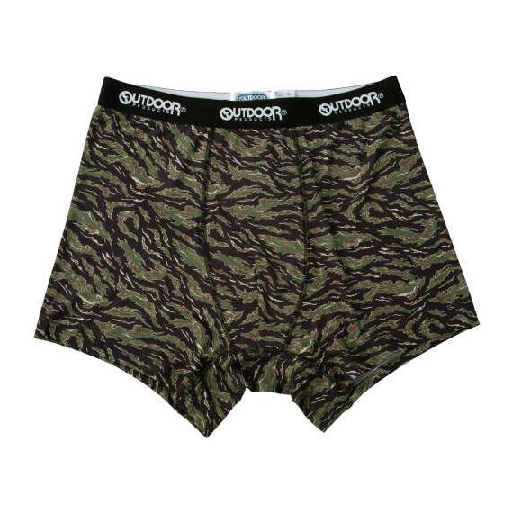 大きいサイズ メンズ OUTDOOR PRODUCTS ポリエステルベア天タイガーカモ柄 ボクサーパ...