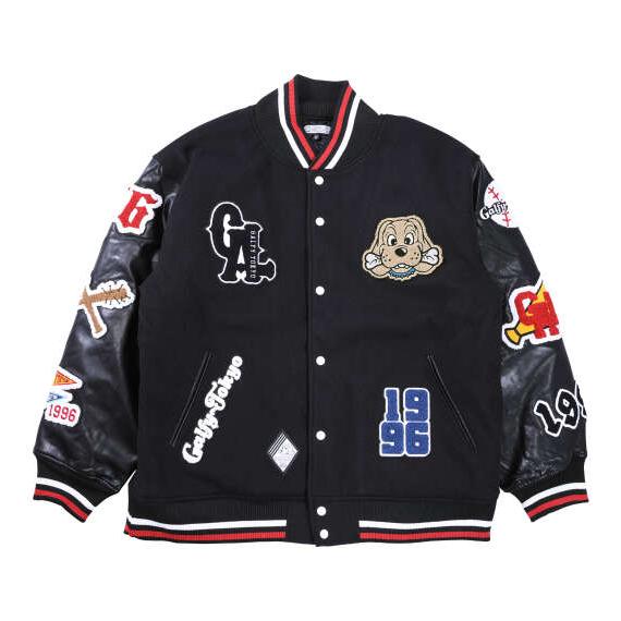 大きいサイズ メンズ GALFY 復活わんわん大学 ジャケット ブラック 1253-5341-1 3...