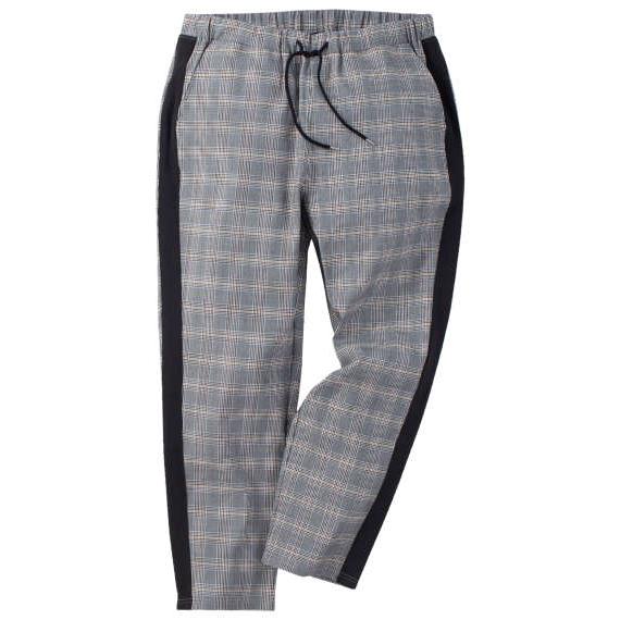 大きいサイズ メンズ in the attic サイドライン チェック パンツ ブラウン系 1254...