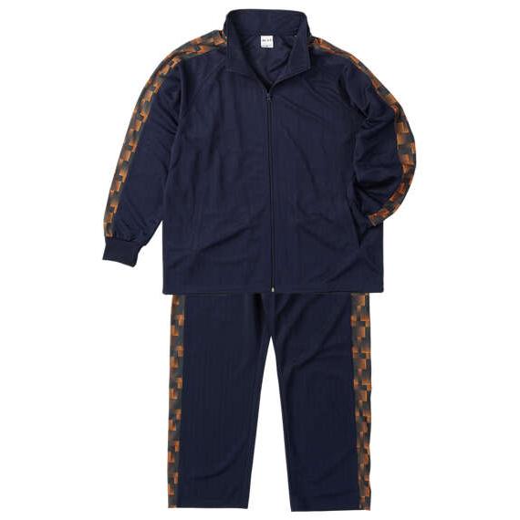 大きいサイズ メンズ Mc.S.P ハーフトーンドット切替 ジャージ セット ネイビー×オレンジ 1...