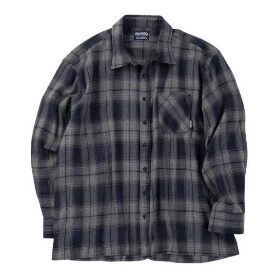 大きいサイズ メンズ OUTDOOR PRODUCTS ビエラチェック 長袖 シャツ ネイビー 12...