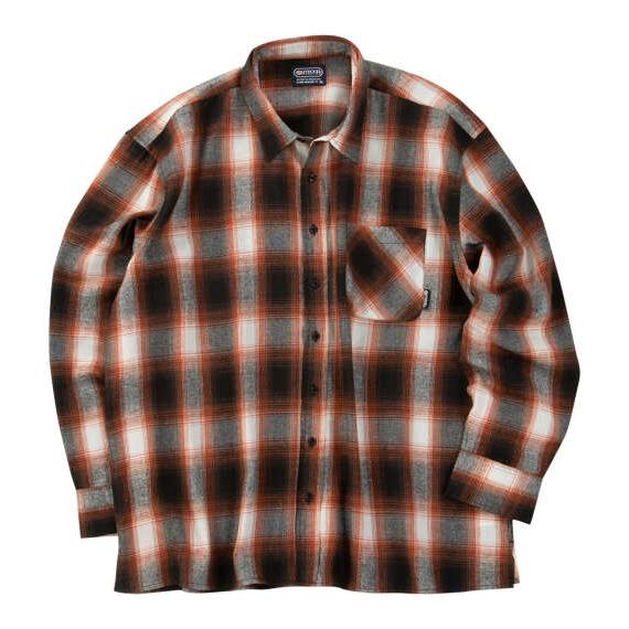 大きいサイズ メンズ OUTDOOR PRODUCTS ビエラチェック 長袖 シャツ オレンジ 12...