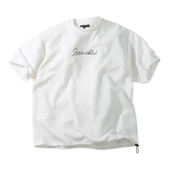 大きいサイズ メンズ in the attic 膨れジオメジャガード裾ドローコード 半袖 Tシャツ ...