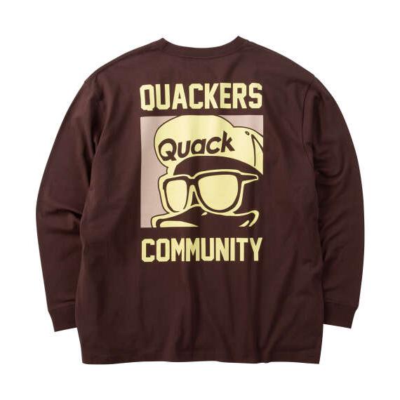 大きいサイズ メンズ b-one-soul DUCK DUDEスクエアプリント 長袖 Tシャツ ブラ...