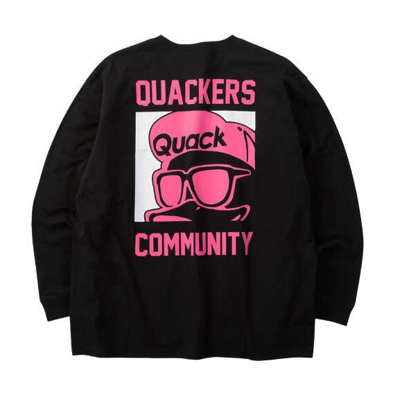 大きいサイズ メンズ b-one-soul DUCK DUDEスクエアプリント 長袖 Tシャツ ブラ...