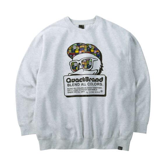 大きいサイズ メンズ b-one-soul DUCK DUDEロゴシートプリント クルー スウェット...