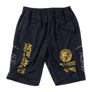 大きいサイズ メンズ SOUL SPORTS × 新日本プロレス ジャージ ハーフパンツ ブラック 1274-4550-2 3L 4L 5L 6L 8L｜bmo