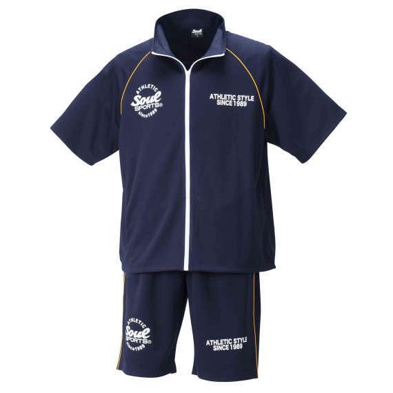 大きいサイズ メンズ SOUL SPORTS 半袖 ジャージセット ネイビー 1276-1210-1...