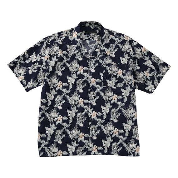 大きいサイズ メンズ Mc.S.P アロハ ブロード オープンカラー 半袖 シャツ ネイビー 127...