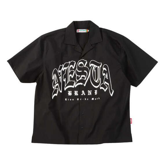 大きいサイズ メンズ NESTA BRAND オープンカラー 半袖 シャツ ブラック 1277-62...