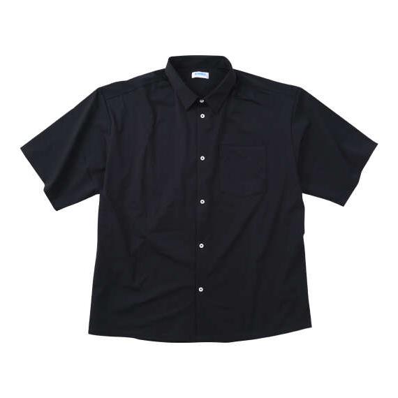 大きいサイズ メンズ ヒヤロン 接触冷感 半袖 シャツ ブラック 1277-6245-2 3L 4L...