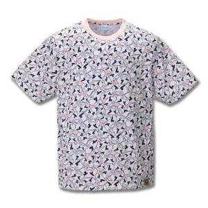 大きいサイズ メンズ クレヨンしんちゃん 総柄 プリント 半袖 Tシャツ ピンク 1278-0517-1 3L 4L 5L 6L 8L｜bmo