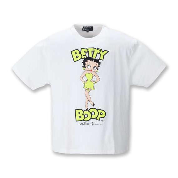 大きいサイズ メンズ BETTY BOOP ネオンカラープリント 半袖 Tシャツ オフホワイト 12...