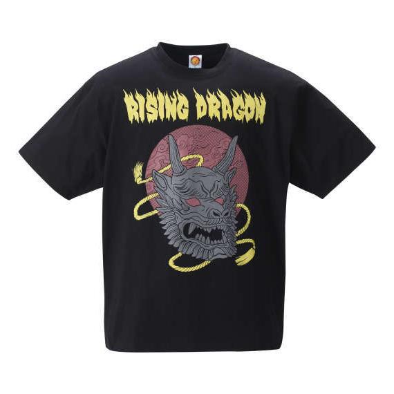 大きいサイズ メンズ 新日本プロレス 鷹木信悟「RISING DRAGON」 半袖 Tシャツ ブラッ...
