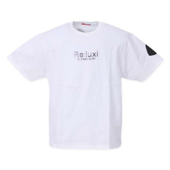大きいサイズ メンズ Re:luxi スクリプトアーチ 半袖 Tシャツ ホワイト 1278-3206...