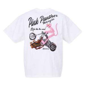 大きいサイズ メンズ PINK PANTHER × FLAGSTAFF ピンクパンサー 半袖 Tシャツ ホワイト 1278-3287-1 3L 4L 5L 6L 8L｜bmo