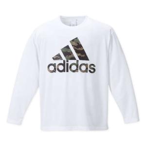 大きいサイズ メンズ adidas BOSカモ 長袖 Tシャツ ホワイト 1278-3300-1 3XO 4XO 5XO 6XO 7XO 8XO｜