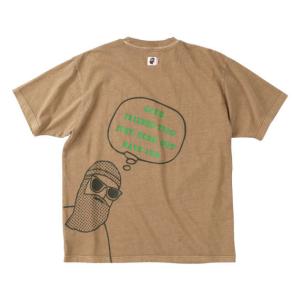 大きいサイズ メンズ FUN for modemdesign オジサンバックプリント ピグメント加工 半袖 Tシャツ ベージュ 1278-4218-1 3L 4L 5L 6L｜bmo