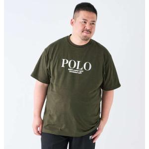 大きいサイズ メンズ POLO BCS POLOクロスロゴ スラブ 天竺 半袖 Tシャツ カーキ 1278-4273-2 3L 4L 5L 6L 8L｜bmo