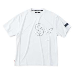 大きいサイズ メンズ SY32 by SWEET YEARS ステンシルロゴ 半袖 Tシャツ ホワイト × グレー 1278-4292-1 3L 4L 5L 6L｜bmo