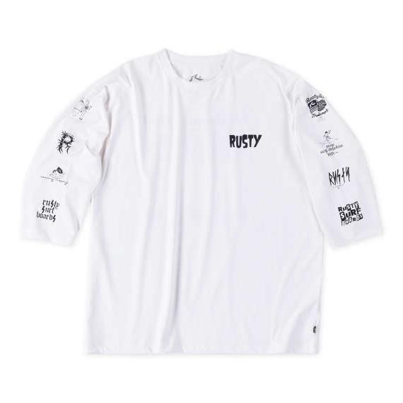 大きいサイズ メンズ RUSTY PEARTEX 七分袖 Tシャツ ホワイト 1278-4380-1...