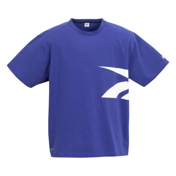 大きいサイズ メンズ Reebok サイドベクターグラフィック 半袖 Tシャツ ブルー 1278-4...