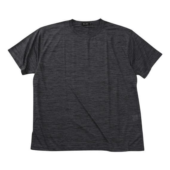 大きいサイズ メンズ EL.FO DRY クルーネック 半袖 Tシャツ チャコールグレー 1278-...