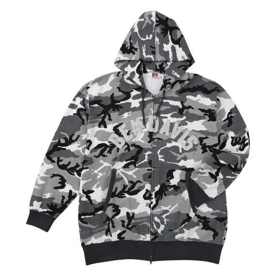 大きいサイズ メンズ BEN DAVIS ワッフル フルジップ パーカー カモフラ柄 1278-61...