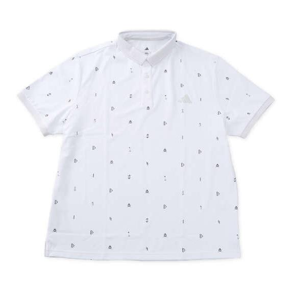 大きいサイズ メンズ adidas golf CLIMACOOLモノグラム 半袖 ポロシャツ ホワイ...