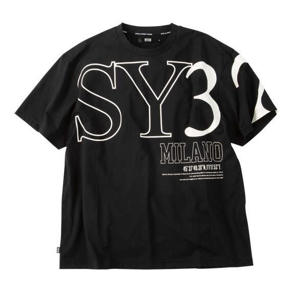 大きいサイズ メンズ SY32 by SWEET YEARS ビッグロゴ 半袖 Tシャツ ブラック ...
