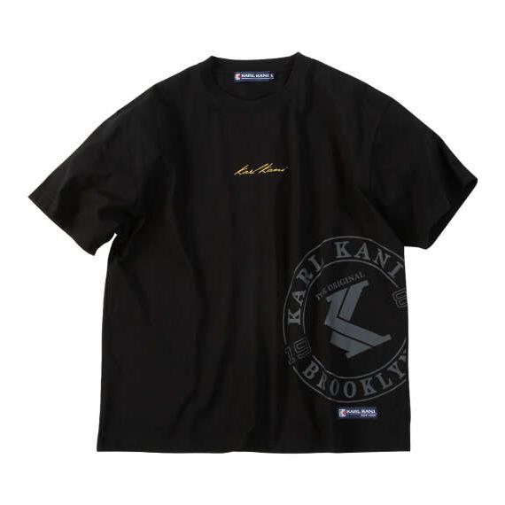 大きいサイズ メンズ KARL KANI 天竺 半袖 Tシャツ ブラック 1278-6285-2 3...