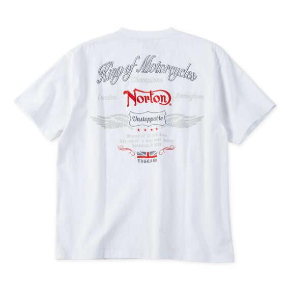 大きいサイズ メンズ Norton 天竺 半袖 Tシャツ ホワイト 1278-6290-1 3L 4...