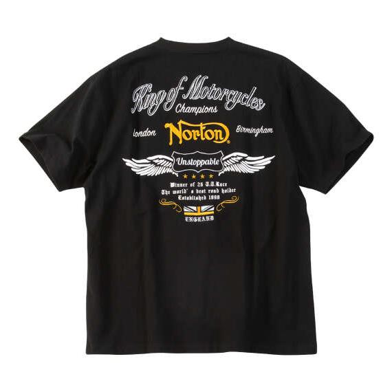 大きいサイズ メンズ Norton 天竺 半袖 Tシャツ ブラック 1278-6290-2 3L 4...