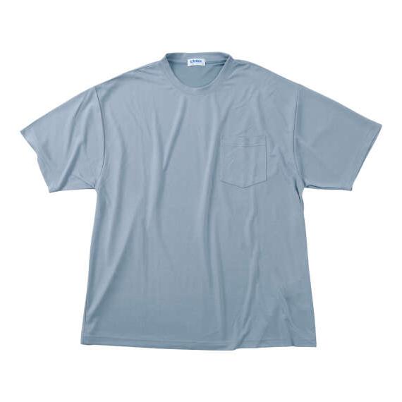 大きいサイズ メンズ ヒヤロン 接触冷感ポケット付 半袖 Tシャツ ブルーグレー 1278-6515...