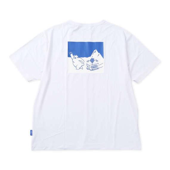 大きいサイズ メンズ ヒヤロン×OUTDOOR PRODUCTS 接触冷感 半袖 Tシャツ ホワイト...