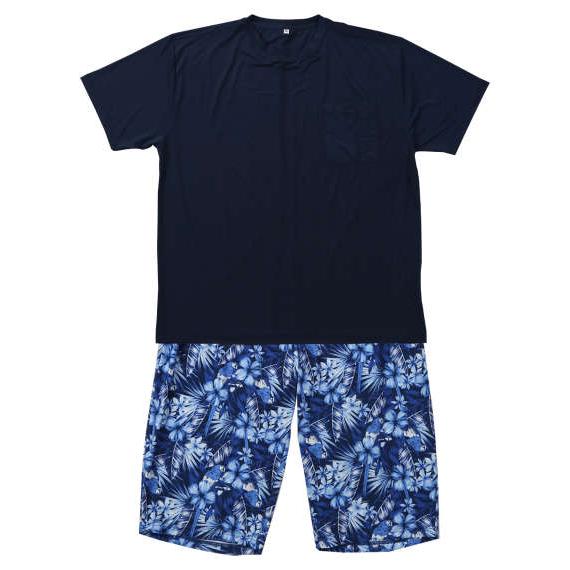 大きいサイズ メンズ Mc.S.P ベア天竺 半袖 Tシャツ + 六分丈 パンツ ネイビー 1279...