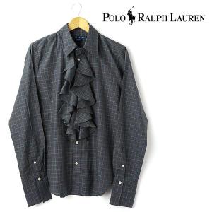 大きいサイズ レディース 14 RALPHLAUREN SPORT ラルフローレン チェックフリル長袖シャツ Dグリーン 1058685-306 USA直輸入 AWSS5｜bmo