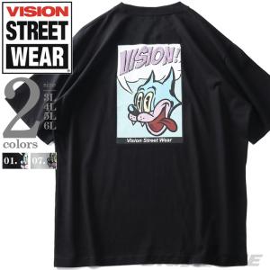 大きいサイズ メンズ VISION STREET WEAR コミックキャラ 発泡プリント 半袖 Tシャツ 1505734｜bmo