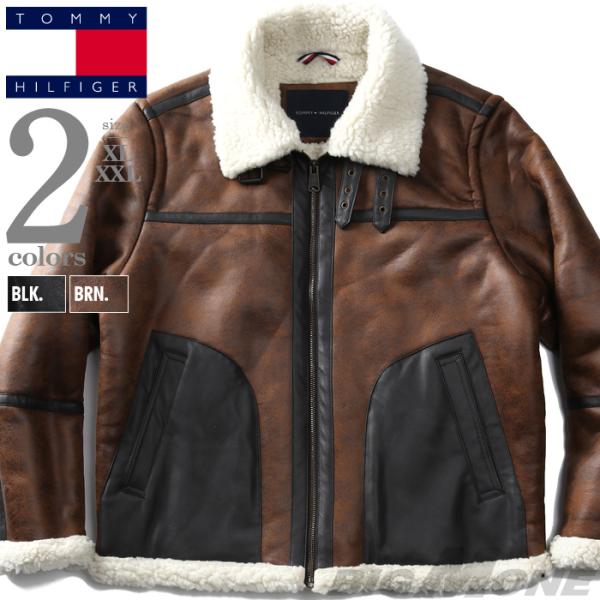 大きいサイズ メンズ TOMMY HILFIGER トミーヒルフィガー フェイクレザー 裏ボア フラ...