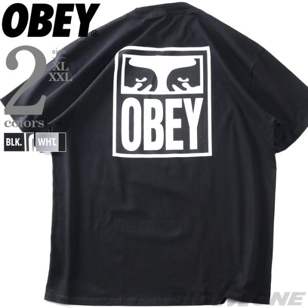 大きいサイズ メンズ OBEY オベイ プリント 半袖 Tシャツ EYES ICON II CLAS...