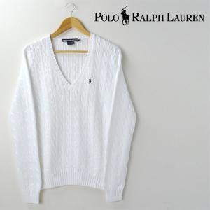 大きいサイズ レディース XL RALPH LAUREN ラルフ ローレン 長袖Vネックセーター ホワイト 1843958-900 USA直輸入 AWSS5｜bmo