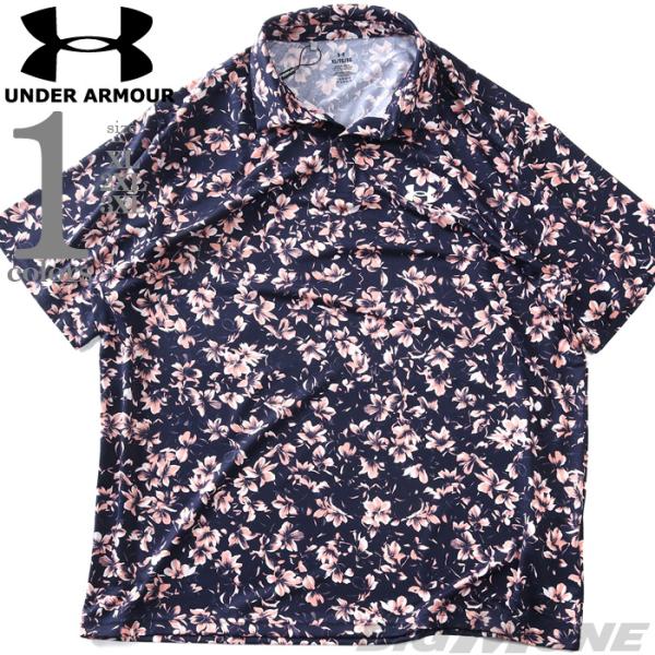 大きいサイズ メンズ UNDER ARMOUR アンダーアーマー 総柄 半袖 ポロシャツ MATCH...